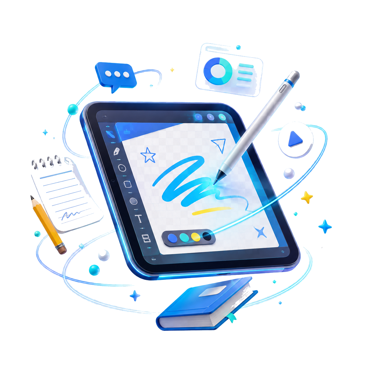 ilmino AI tutor app on a tablet — draw, annotate and get instant feedback